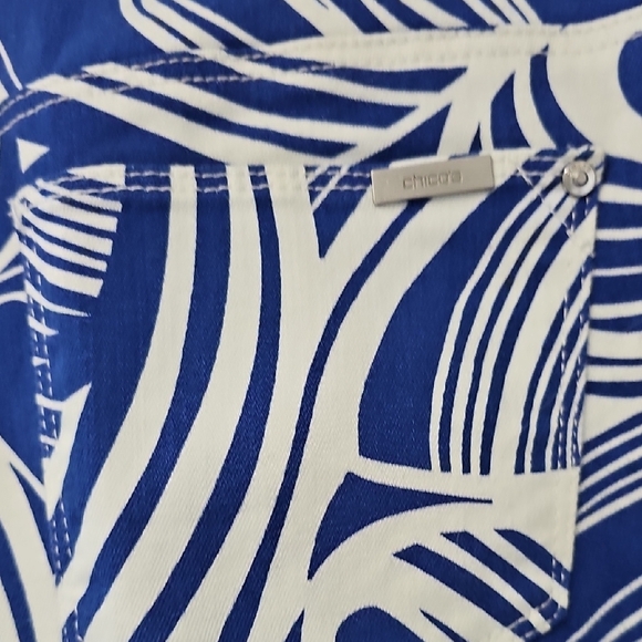 Chico's Vibrant Blue and White Skinny Pants - Picture 4 of 7
